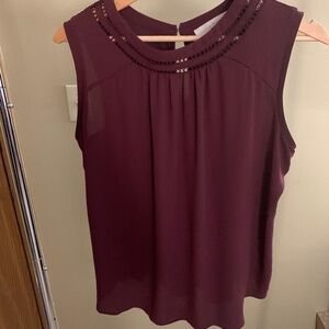 Loft Purple Sleeveless Blouse